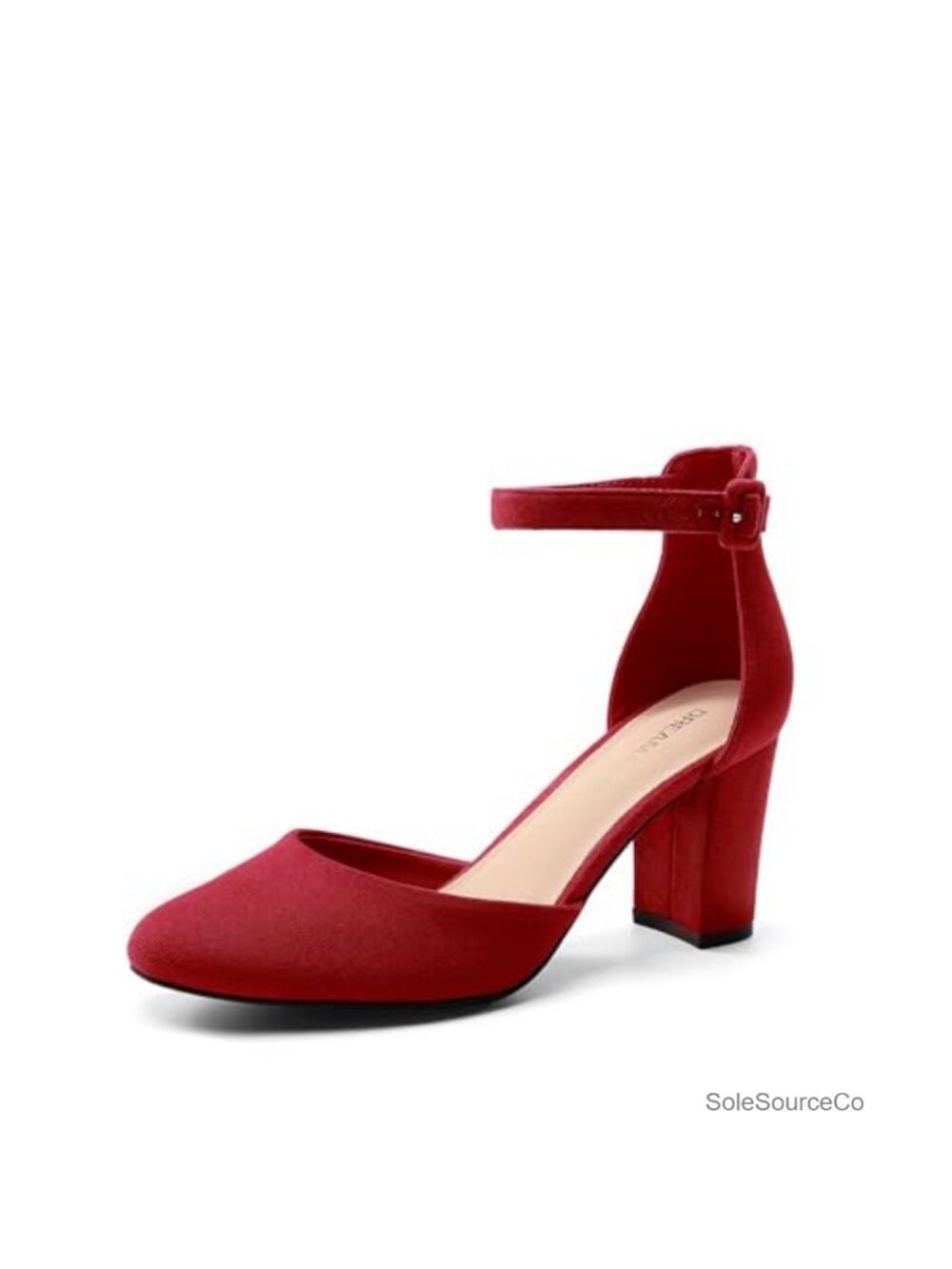 Women's Closed Toe Chunky Block Heel Pumps Ankle Strap Dress Shoes